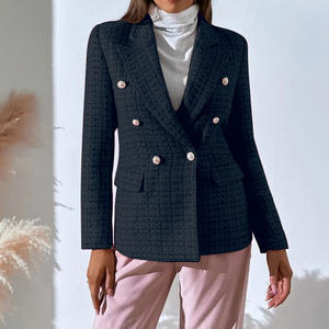 Оптовая продажа новый стиль шерстяной двубортный пиджак многоцветный женский пиджак - Product Image 2