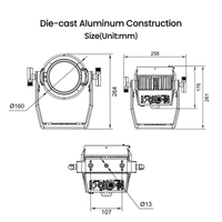 Projecteur LED RGBL 7x20W IP65 étanche 5000lm CCT 2700-7000K DMX512 avec options de lentilles multiples pour éclairage de scène extérieur et divertissement