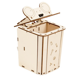 Kit DIY OKYN-Y2378 Poubelle Intelligente à Capteur, Design Grenouille en Bois, Induction Infrarouge, Jouet Scientifique STEM pour l'Enseignement Scolaire - Product Image 1