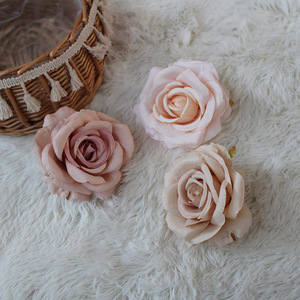 Nouveauté, têtes de fleurs artificielles en soie colorées, grandes, vente en gros, fleurs artificielles, roses pour la décoration de mariage - Product Image 6