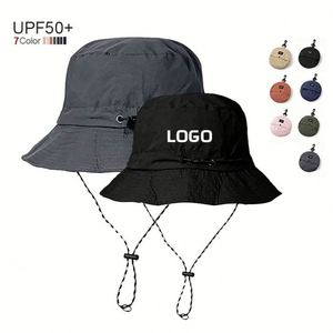 Custom Quick Dry Safari Fishing <b>Hat</b> Packable Waterproof Hiking Storage Summer Outdoor Unisex Adjustable <b>Bucket</b> <b>Hat</b> String - Product Image 1