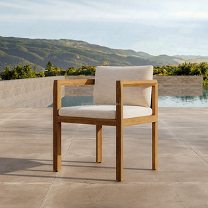 Sillón <span class=keywords><strong>de</strong></span> Comedor <span class=keywords><strong>de</strong></span> Teca <span class=keywords><strong>de</strong></span> Lujo, Contemporáneo y Duradero, Marca FERLY, Asiento Tejido para Patio Exterior, <span class=keywords><strong>Muebles</strong></span> <span class=keywords><strong>de</strong></span> Jardín Cómodos - Product Image 1