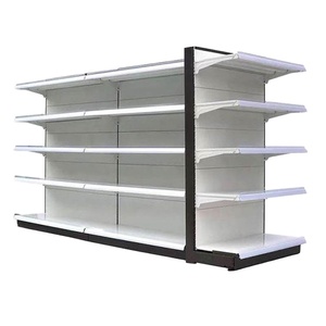Customized Luxury <strong>Stainless</strong> <strong>Steel</strong> End <strong>Racks</strong> Supermarket Gondola <strong>Rack</strong> Shelf Metallic Material - Product Image 1