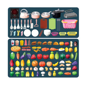 120 Uds. Los niños fingen jugar comida cocinar utensilios de cocina hamburguesa Pizza cortar fruta casa cocina conjunto juguetes para niños - Product Image 4