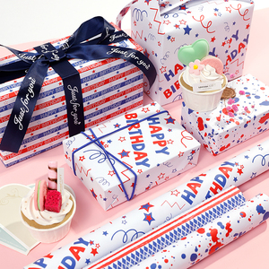 Wholesale High Quality Birthday <b>Tissue</b> Rolls Red <b>Blue</b> Packaging Wrapping <b>Paper</b> Roll Uperior Craftsmanship - Product Image 4