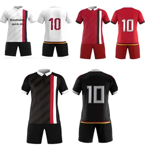 Your Own Design Polo Collar Retro Football Jersey Soccer Uniform Sets Custom Football Jersey For Men