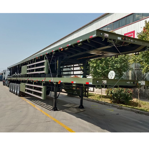 Venta caliente 40Ft 3 Axle 4Axle Steel Flatbed Truck Trailer 12r22.5 Tire 3 Axle 4Axle Flat Bed Semi Trailer para la venta - Product Image 6