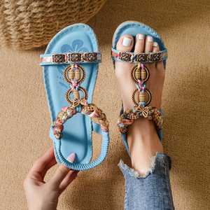 Sandales basses à bout ouvert pour femme, style bohème plat, minimalistes, polyvalentes, décontractées, pour la plage, collection automne-hiver 2026 - Product Image 5