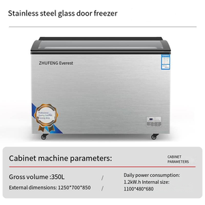 Vitrine en acier inoxydable avec porte en verre trempé, congélateur à porte pliante, idéale pour les hôtels et les commerces - Product Image 5
