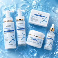 Kit Éclaircissant au Glutathion Marque Blanche pour Peaux Ternes et Irrégulières – Lotion Corporelle, Sérum, Crème et Savon Visage à la Vitamine E – Soin OEM