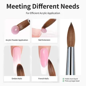 Kolinsky Acrylic Nail <b>Brush</b> 16# 18# Solid Wood Handle Professional Manicure <b>Brushes</b> for Powder Acrylic Application 24mm 25mm - Product Image 2