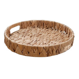 Plateau rond en jacinthe d'eau DIAM. 31 H 5CM NATUREL - Product Image 1