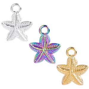 Pendentifs Étoiles de Mer en Acier Inoxydable Plaqué Or, Argent et Arc-en-ciel – Composants pour Bijoux DIY - Product Image 2