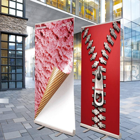 Support de bannière publicitaire portable rétractable en aluminium avec affichage déroulant 85x200cm
