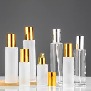 Lege Heldere Frosted Fijne Nevel Spuitfles 100Ml 3.3Oz Huidverzorging Glazen Lotion Pompfles Met Goud Zilveren Pomp <span class=keywords><strong>Spray</strong></span> - Product Image 4