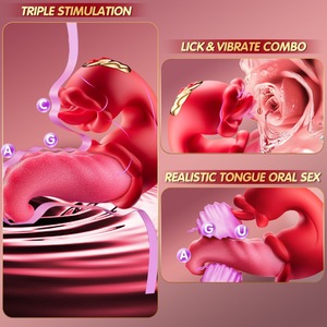 Vibratore Stimolatore Clitorideo a Forma di Lingua Rosa, Strumento Sessuale in Silicone con Controllo App a Distanza per Donne - Product Image 4