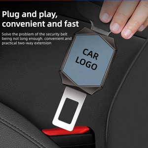 หัวเข็มขัดนิรภัยโลโก้รถยนต์ ส่งเร็ว ทนทาน ผลิตจากโลหะและหนัง เหมาะสำหรับผู้ที่มีน้ำหนักเกิน หญิงตั้งครรภ์ และเด็ก ใช้งานง่าย แบบเสียบปลั๊ก - Product Image 3