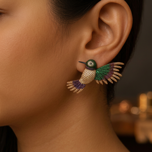 Hummingbird Stud Earrings Women <b>Crystal</b> Rhinestone <b>Animal</b> Shape Luxury Everyday Wear Jewelry - Product Image 3