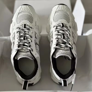 Chaussures de sport décontractées en cuir véritable de créateur haut de gamme, à lacets, semelles épaisses, respirantes, plates, pour hommes et femmes - Product Image 4