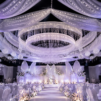 Rideau de fond en mélange polyester-spandex et soie de lait personnalisé pour la décoration de salles de banquet et de cérémonies de mariage, fournitures de draperies de fond