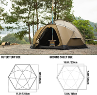 Tente de camping dôme autoportante 4 saisons résistante au vent, personnalisée OEM, avec bâche ignifuge