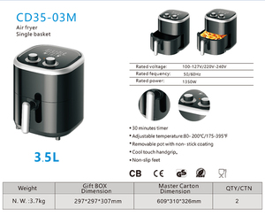 Petit <span class=keywords><strong>four</strong></span> sain à faible teneur en matière grasse friteuse à air électrique chaude de 3.5 litres avec température de contrôle à deux boutons - Product Image 6