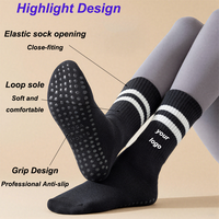 Vente en gros de chaussettes antidérapantes Pilates avec logo personnalisé Chaussettes de yoga Designs Chaussettes de sport professionnelles antidérapantes