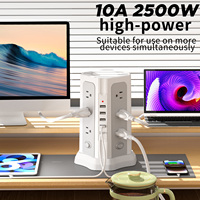 Vente directe d'usine adaptateurs de rallonge de multiprise prise 12 + 4 ports USB a et 1 type-c 10A courant nominal 3M longueur de câble