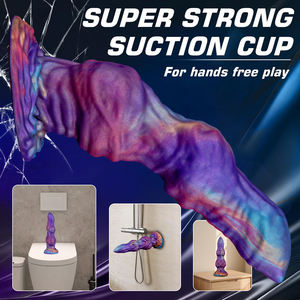 Dildo anjing baru mainan seks dewasa dengan 2 simpul besar cangkir hisap Alien Monster Dildo silikon lunak steker Anal g-spot stimulasi - Product Image 6