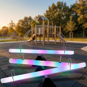 Muebles de Exterior de Venta Directa de Fábrica, Material PE, Modelo de Iluminación para Entretenimiento, Iluminación LED Colorida, Balancín Infantil para Otoño - Product Image 1