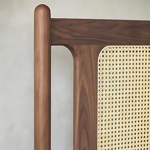 Elegance Solid Wood Walden Rattan <b>Bed</b> Frame Handmade Wooden Platform <b>Bed</b> with Natural Rattan Headboard for Luxury Bedroom F - Product Image 2