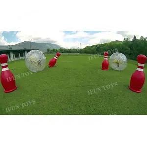 Outdoor Interactive Inflatable Human Bowling Game / Zorb Bowling Inflatable Sports Games Giant Bowling Pins for Sales