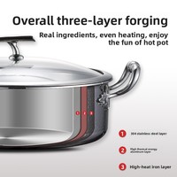 Marmite à soupe en acier inoxydable 304 au design moderne, finition martelée dorée, avec couvercle en verre trempé, compatible lave-vaisselle et cuisinière à induction