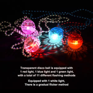 Neonglo kalung bola disko LED, menyala Mardi Gras kalung manik-manik pesta kostum untuk alat peraga panggung lajang ulang tahun - Product Image 5