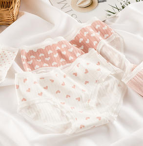 رخيصة مريحة تنفس الملابس الداخلية الوردي والأبيض الفتيات مثير الصورة القطن ستريتش النساء اللباس الداخلي - Product Image 6