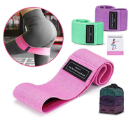 Ensemble de 3 bandes de résistance en tissu pour les fessiers, antidérapantes, pour l'entraînement des jambes, des fesses et des gluteus, pour la maison et la salle de sport