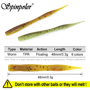 Esca da Pesca Spinpoler, Mini Verme Artificiale in TPR per Pesca Leggera, Attrezzatura per Pesca in Mare - Product Image 2