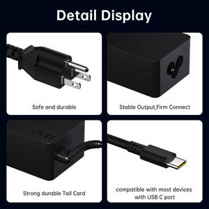 Vente chaude 65W Type C USB ordinateur portable ac adaptateurs d'alimentation pour ordinateur portable <span class=keywords><strong>chargeur</strong></span> d'ordinateur portable pour <span class=keywords><strong>ThinkPad</strong></span> Chromebook 2nd Gen S330 - Product Image 4