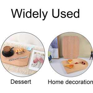 Water ripple <b>tray</b>, Nordic dessert beech wood cutting board, wooden bread plate, food photography prop, wooden plate, dessert - Product Image 3