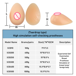 Modèle d'enseignement de la forme de la poitrine en silicone en forme de goutte d'eau OEM/ODM XINXINMEI pour l'auto-examen du cancer, <span class=keywords><strong>90</strong></span>-500g/pièce, petite taille - Product Image 5