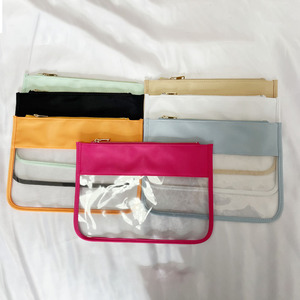 Hot Sell Wholesale Patch Pochette à fermeture éclair <span class=keywords><strong>Sac</strong></span> en nylon Pochette personnalisable Lettre Patch PVC Transparent Cosmétique <span class=keywords><strong>Sac</strong></span> - Product Image 1
