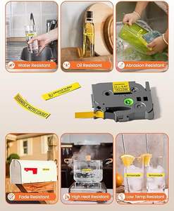 Compatible con <span class=keywords><strong>Brother</strong></span> Tze 631, Cinta de Etiquetas Laminada Negra sobre Amarilla de 12 mm (0.47 Pulgadas) - Product Image 5