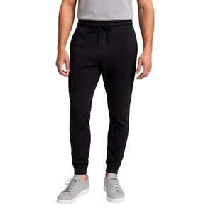 Men's <b>Black</b> Cotton Sweatpants Elastic Waist Drawstring Casual <b>Joggers</b> Side Pockets Autumn Wear - Product Image 1