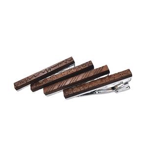 Pinces à cravate laser pour hommes Pince à cravate en <span class=keywords><strong>bois</strong></span> pour les affaires d'anniversaire de mariage et le meilleur cadeau - Product Image 1