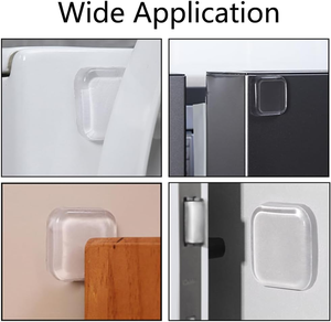 6 buah tombol pintu silikon pelindung dinding besar pegangan pintu bumper diri perekat persegi lembut bantalan penghenti pintu - Product Image 2