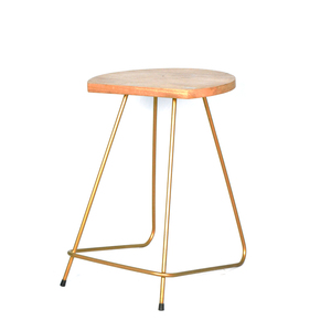 Customizable Size Modern Restaurant Furniture Gold Industrial Metal Wood Bar <b>Stool</b> <b>for</b> <b>Bedroom</b> or Hotel Use - Product Image 2