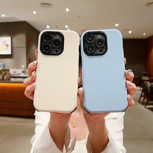 Coque de téléphone minimaliste mate couleur unie pour iPhone 16 Pro Max, sensation premium, antichoc pour 15/14 - Product Image 4