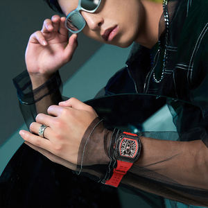 高品質 高級 ステンレススチール 中空 スケルトン 機械式腕時計 夜光 自動巻き 腕時計 - Product Image 5