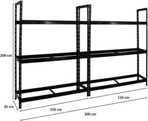 رف إطارات طراز Tiger XL 2X X X 45 X أسود يدعم 36 إطارات و صفقة ميجا تحميل لورشة العمل لتخزين المرآب - Product Image 2