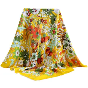 Custom Fashion 100% Pure Silk Twill Scarf Women Double Printing Wholesale Silk Square Scarves And Shawls